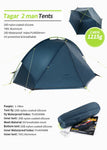 1.6 Kg Tagar 2 Person Tent Camping Backpack Tent