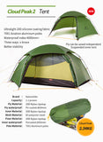 Cloud Peak Tent Ultralight Two Man Camping